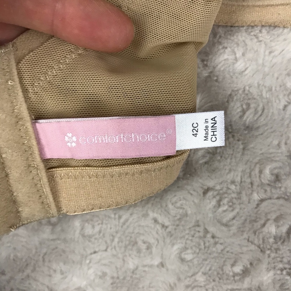 Comfort Choice Size 42C Bra Nude Tan Lace Trim - Picture 3 of 5